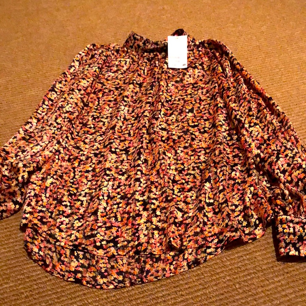 H&M silk blouse. On trend colors! NWT